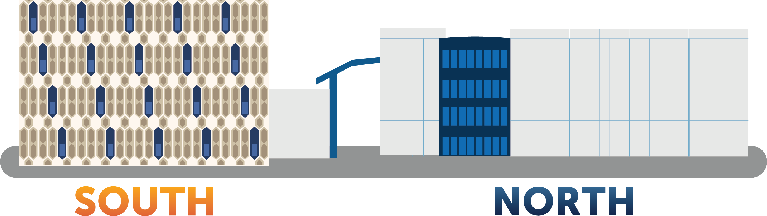 Pollak Library Exterior Graphic